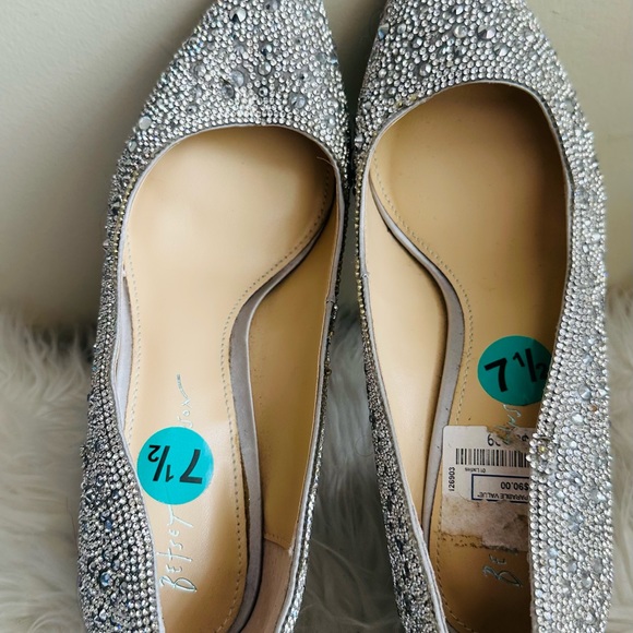 Betsy Johnson silver block heels. - Picture 3 of 11